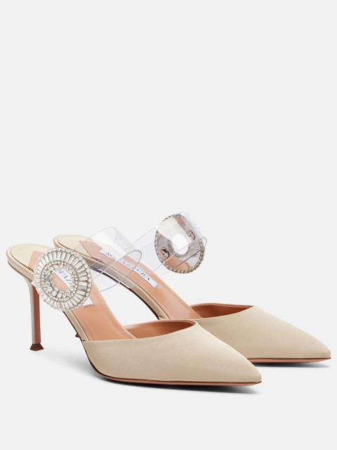 AQUAZZURA Crystal Hoop embellished PVC mules