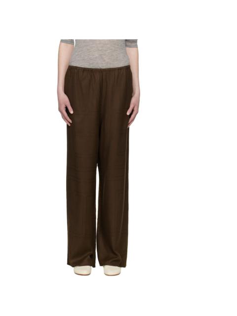 TOTEME Brown Monogram Flannel Lounge Pants