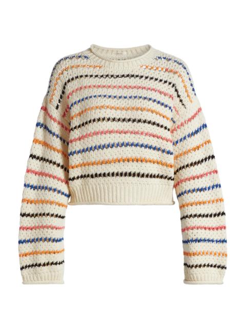 MOTHER Women's The Bell Sleeve Striped Cotton Sweater - She Sells Seashells
