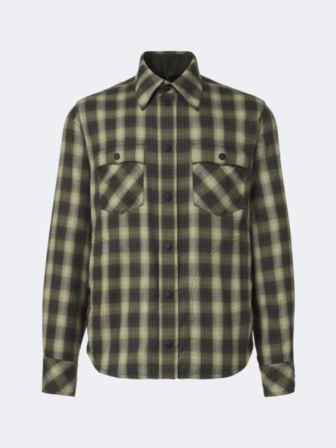 Moncler Grenoble Plaid cotton-blend shirt