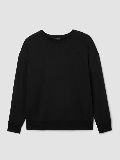 EILEEN FISHER Cozy Brushed Terry Hug Crew Neck Long Top