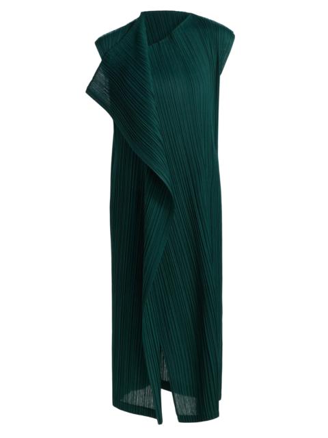 Pleats Please Issey Miyake Women's Plissè Pleats Ruffle Midi-Dress - Dark Green