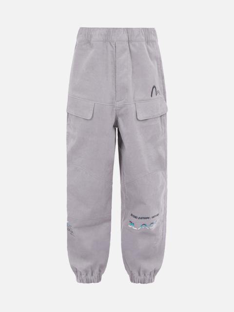 EVISU Gradient Slogan Print Corduroy Cargo Pants