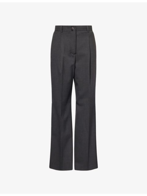 WEEKEND Max Mara Pinstripe Pleated Wool Trousers