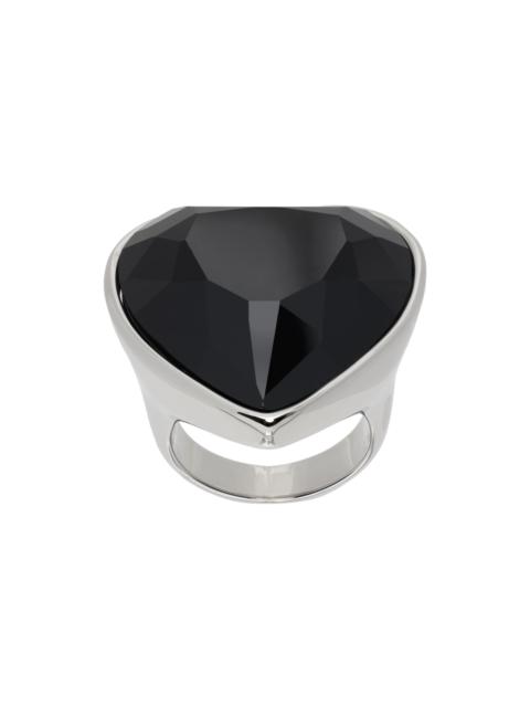 VETEMENTS Silver Crystal Heart Ring
