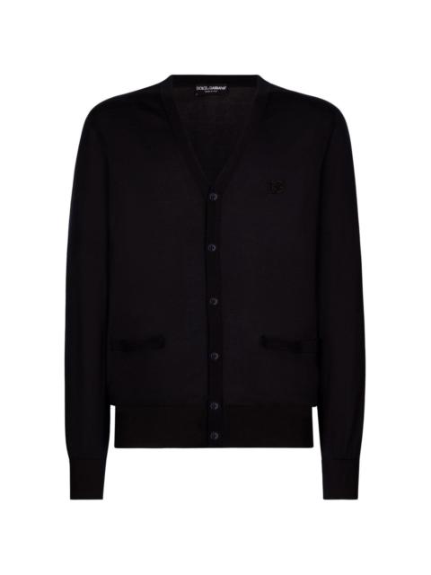 Dolce & Gabbana logo-embroidered silk cardigan