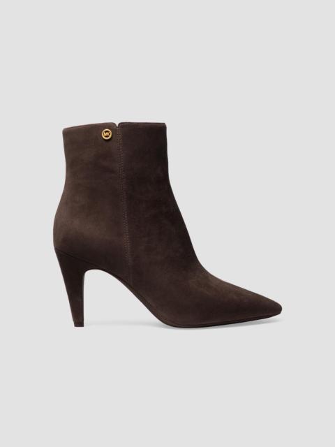 MICHAEL KORS Women's Daniela 76MM Suede Booties - Chocolate