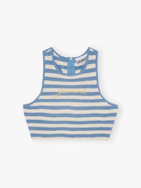 GANNI CROCHET RACERBACK TOP