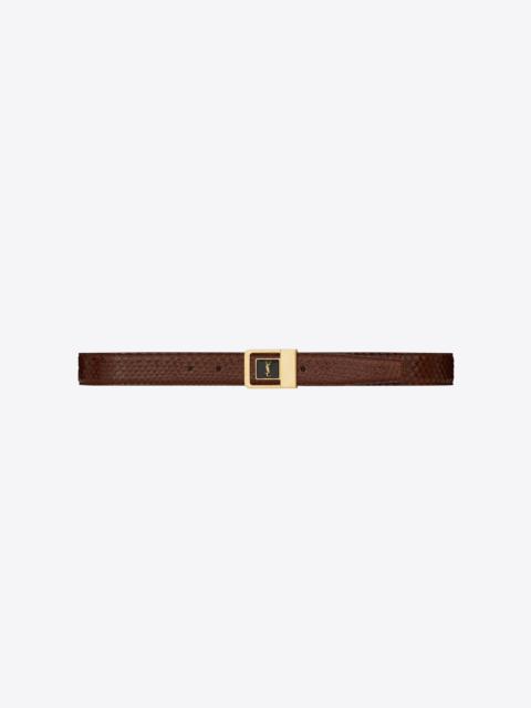 female buckle belt in python