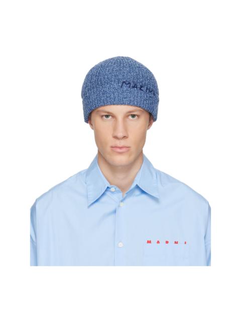 Marni Navy Wool Beanie