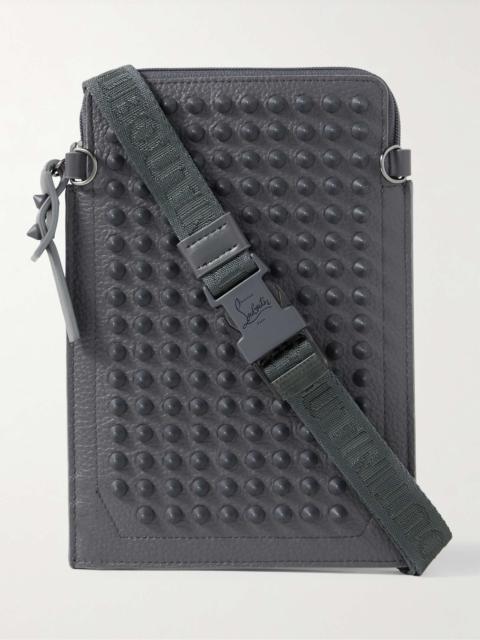 Christian Louboutin Studded Full-Grain Leather Messenger Bag