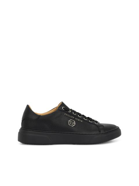 PHILIPP PLEIN hexagon-logo leather sneakers