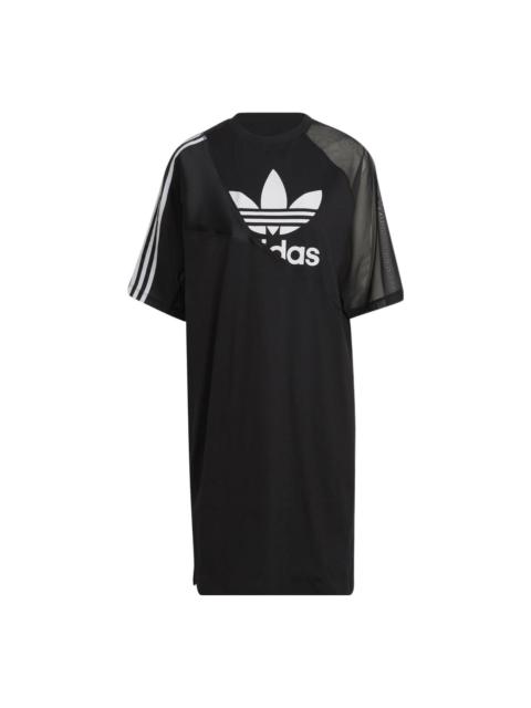 adidas (WMNS) adidas Adicolor Split Trefoil T-Shirt Dress 'Black White' HC0637