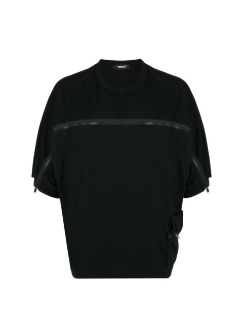 zip-detail cotton T-shirt