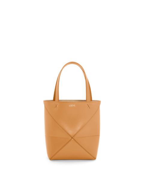 Mini Puzzle Fold Tote in shiny calfskin