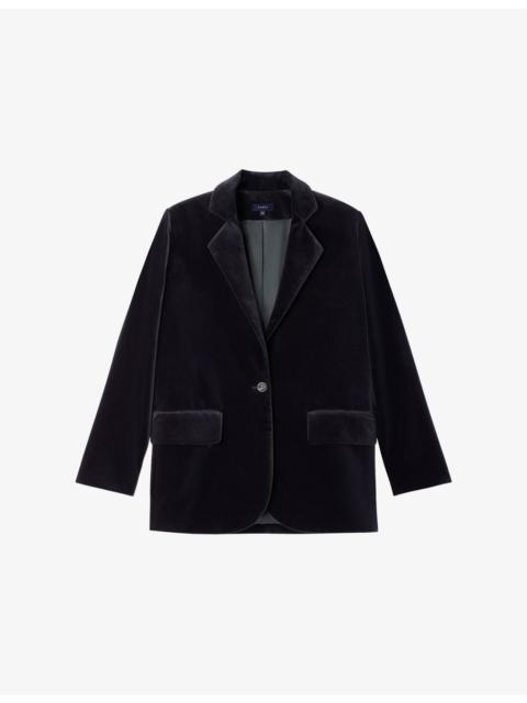 soeur Sevres Single-Breasted Velvet Jacket