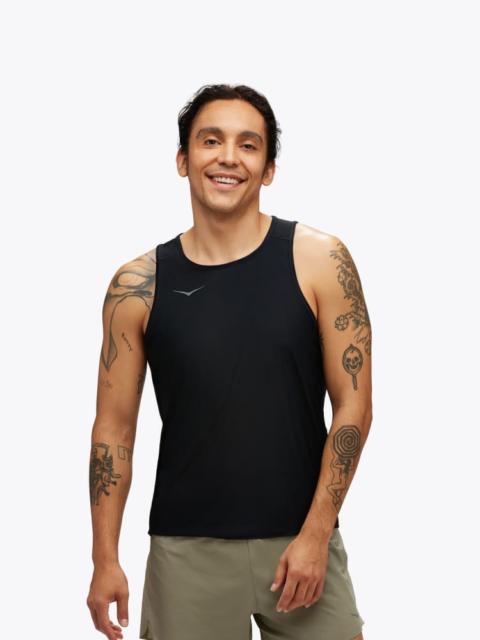 HOKA Men's Airolite Run Tank Top in Black