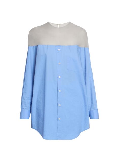MM6 Maison Margiela Women's Illusion Oversized Cotton Shirt - Sky Blue