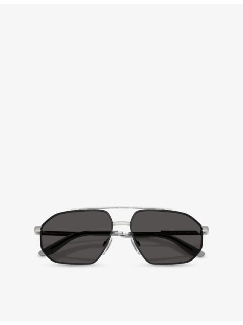 Dolce & Gabbana DG2328 Aviator-Frame Metal Sunglasses