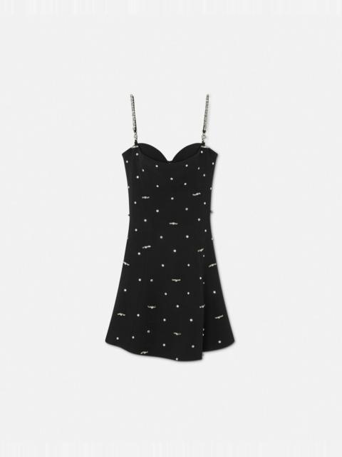 VERSACE Cielo Stellato Wool Crêpe Mini Dress