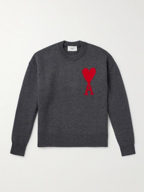 AMI Paris Logo-Intarsia Virgin Wool Sweater