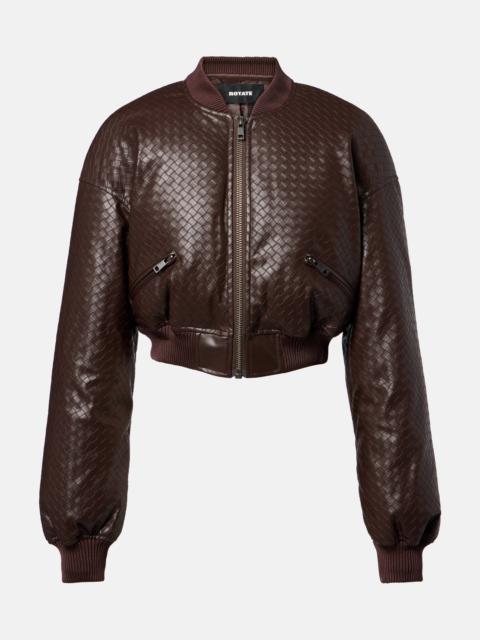 ROTATE Dax cropped bomber jacket