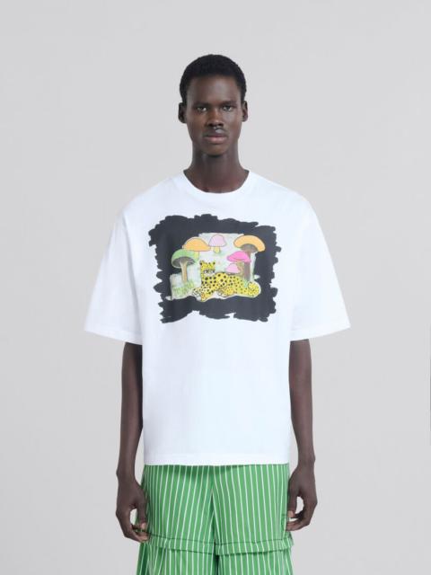 Marni WHITE ORGANIC JERSEY RELAXED-FIT T-SHIRT WITH PRINT