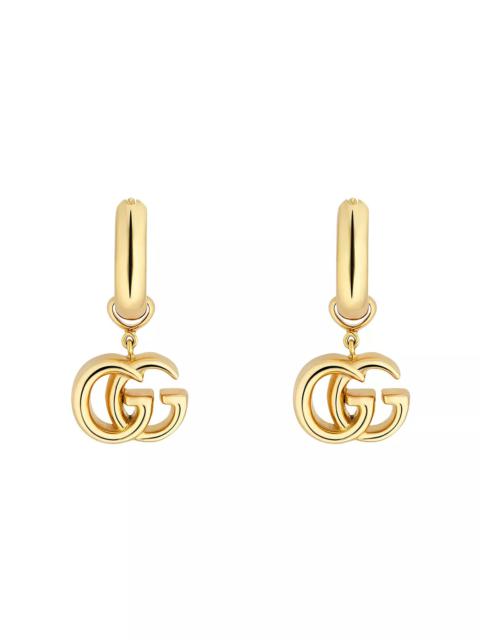 18K Yellow Gold Running GG Logo Huggie Hoop Earrings