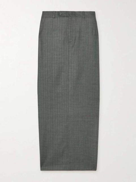 BETTTER Office Party asymmetric striped wool-blend maxi skirt