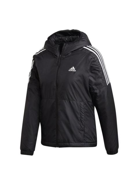 adidas (WMNS) adidas Essentials Insulated Hooded Jacket Asia Sizing 'Black White' GH4598