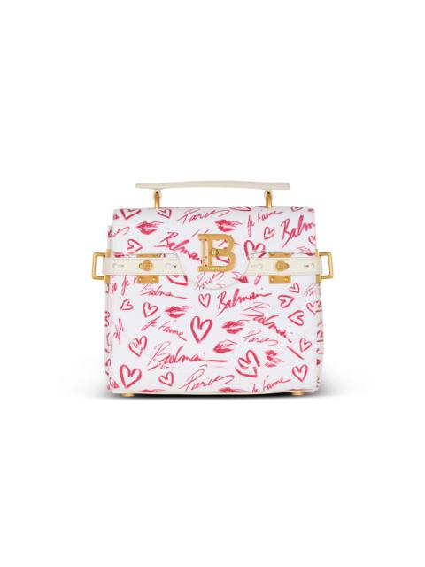 Balmain B-Buzz 23 bag in Lipstick print canvas