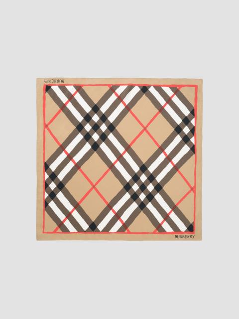 Burberry Women's Watercolor Check Silk Scarf - Archive Beige