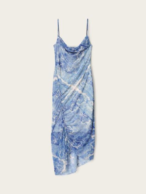 ALLSAINTS ULLA BODYCON PATTERNED MIDI DRESS