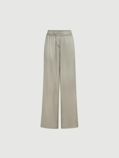Stretch silk satin track trousers