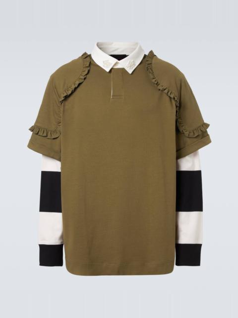 Simone Rocha Layered ruffled cotton jersey polo shirt