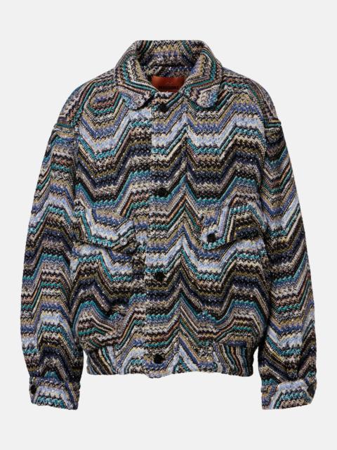 Missoni Zigzag oversized jacquard wool-blend jacket