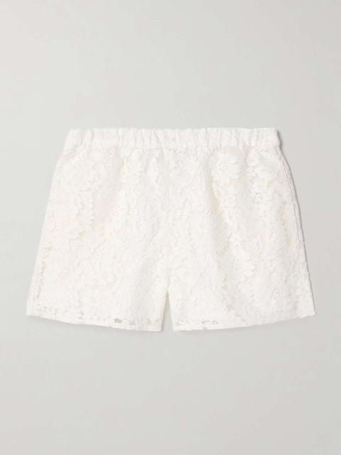 Printed corded lace shorts