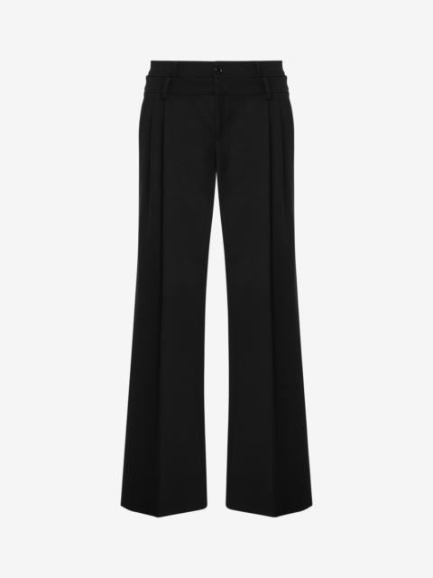 Moschino NYLON-COTTON STRETCH GABARDINE TROUSERS