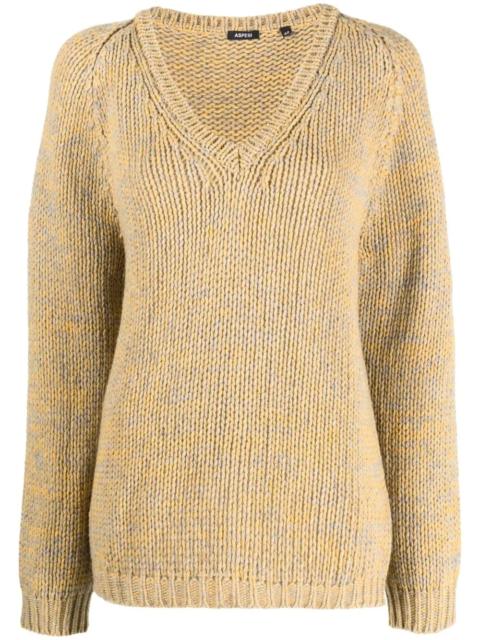 virgin wool V-neck jumper