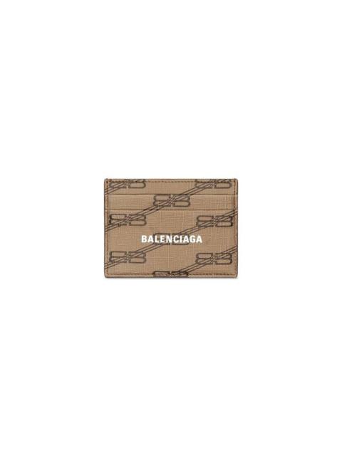 BALENCIAGA Signature Card Holder Bb Monogram Coasted Canvas  in Beige