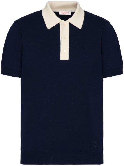 Valentino contrast-trim fine-knit polo shirt