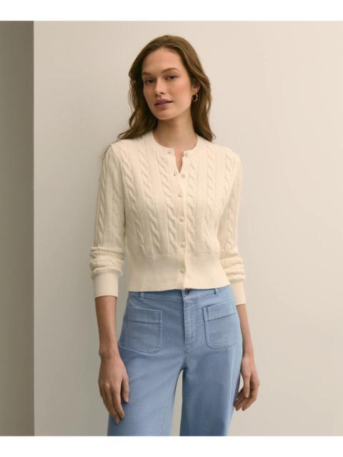 Brooks Brothers Supima® Cotton Cropped Cable Cardigan