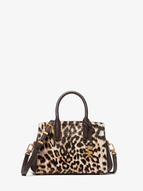 MICHAEL KORS Laila Small Leopard Print Calf Hair Satchel
