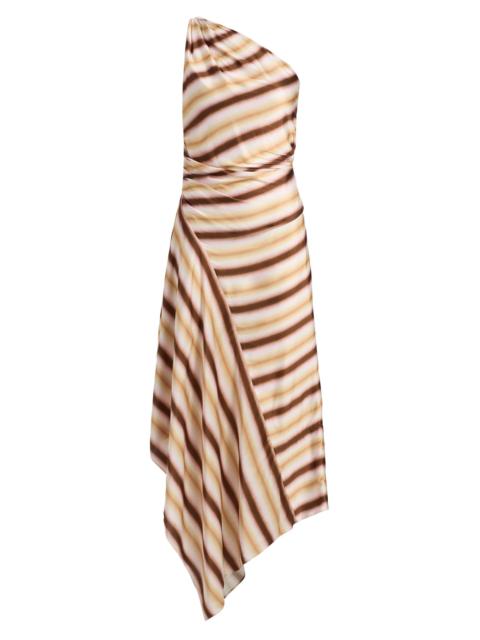 A.L.C. A. L.C. Women's Lyn Striped One-Shoulder Midi-Dress - Peach Blossom Milk Chocolate