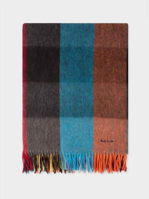 Paul Smith 'Signature Stripe' Grid Cashmere & Lambswool Blanket