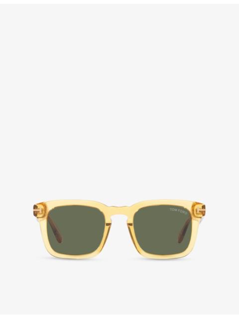 TOM FORD Sun Dax FT0751 Square-Frame Acetate Sunglasses