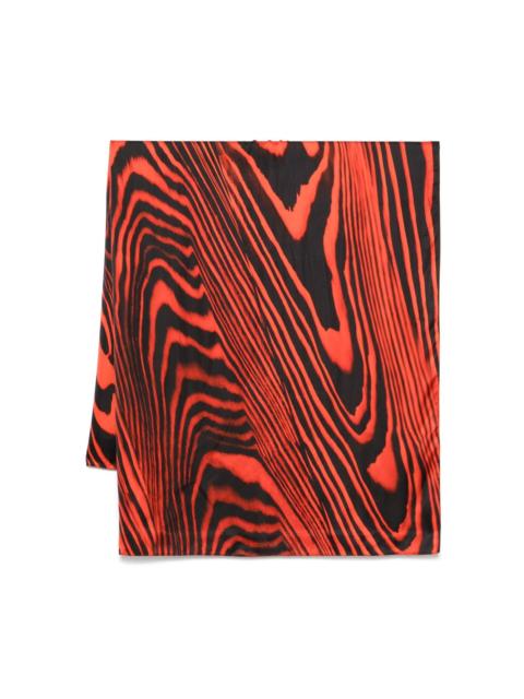 David Koma zebra-print satin scarf