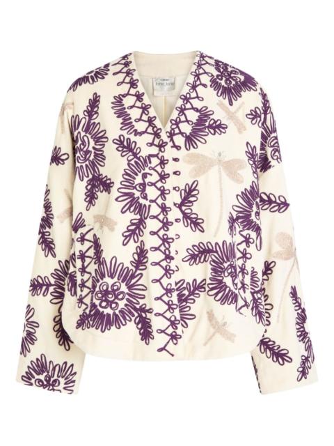 forte_forte floral-embroidered jacket