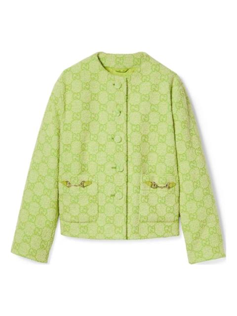 GUCCI (WMNS) Gucci GG Boucle Cotton Jacket With Horsebit 'Lime green' 784817-Z8BSQ-3439