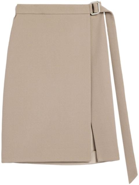 AMI Paris virgin wool wrap midi skirt